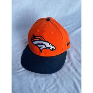 Denver Broncos New Era 59Fifty NFL Fitted Baseball Hat Size 7 1/4 Orange/Black